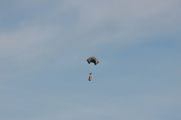 A package successfully falling A package successfully falling