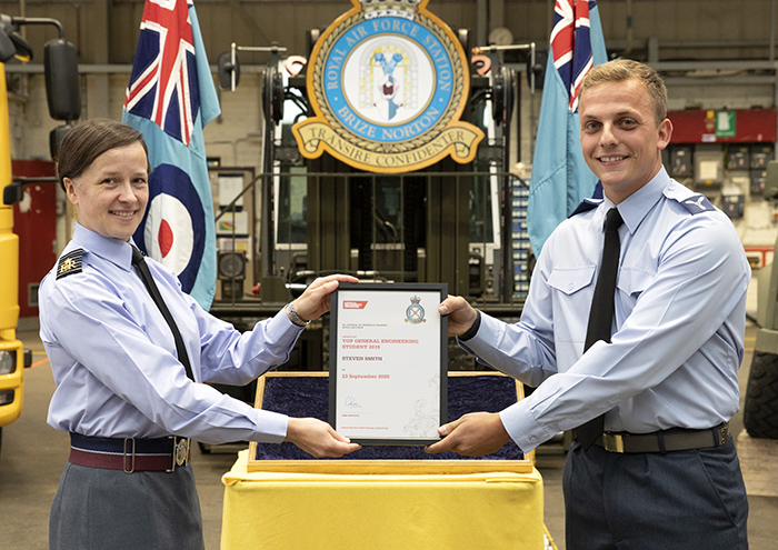 Group Captain Emily Flynn and Steven Smith