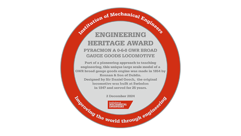 Trinity College Dublin School of Engineering Honoured with IMechE Heritage Award for Historic PYRACMON Locomotive