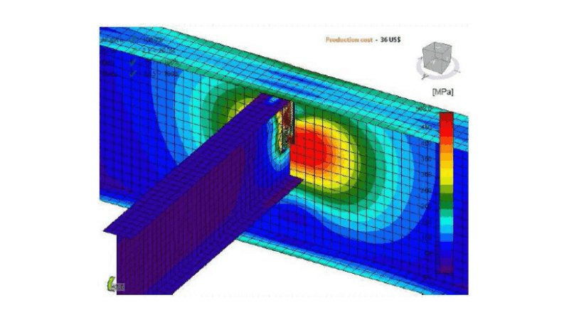 FEA analysis of Bolted Girder Beam Connection ( Von Mises Stress)