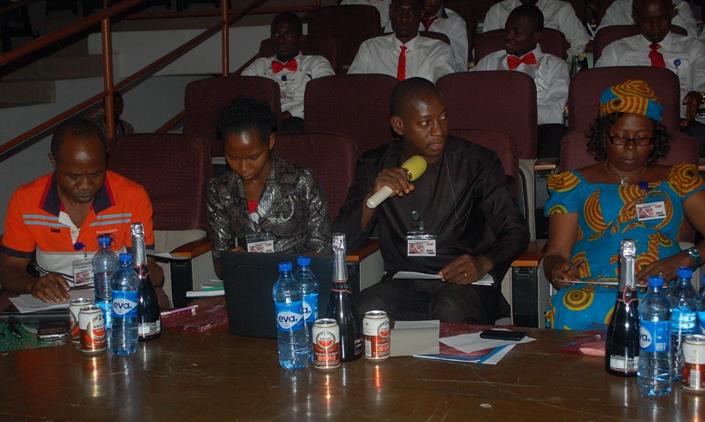 The Chief Judge  with the Judging crew announcing the Final Results