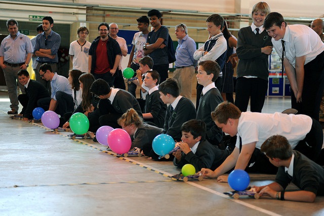Balloon car racing at the Thameswey event